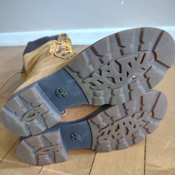 Timberland Women's Tan Lace-Up Construction Style Knee High Boots - Picture 11 of 14